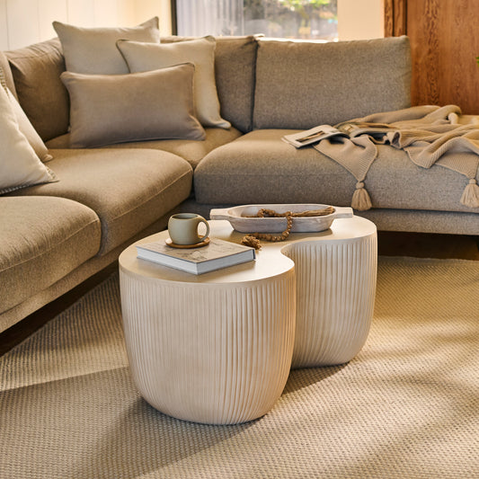 Sohan 84cm Kidney Coffee Table - Sand - Laura James