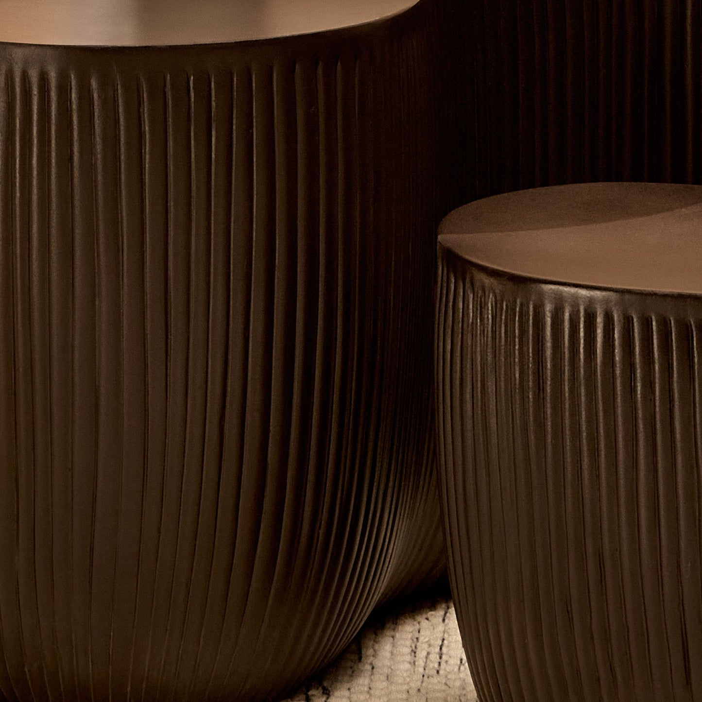 Sohan 61cm with 84cm Kidney Coffee Table - Lava Black - Laura James