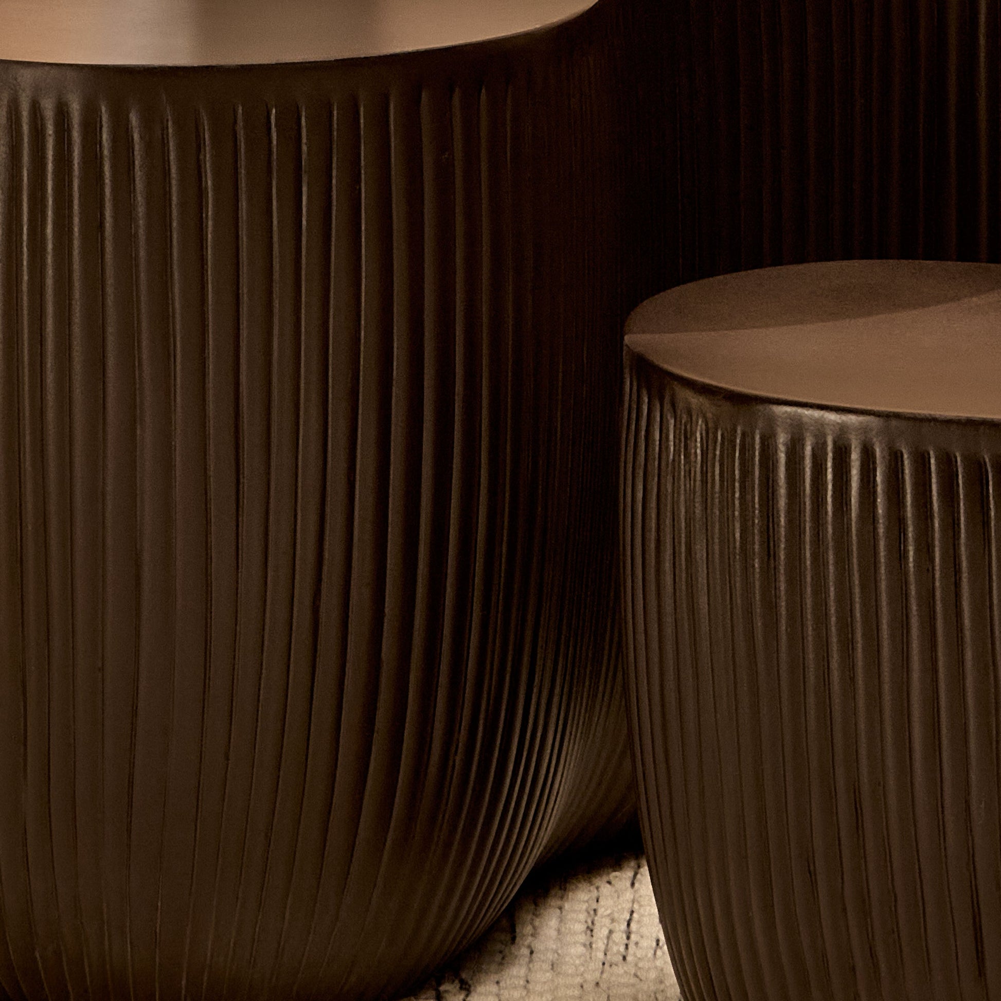 Sohan 61cm with 84cm Kidney Coffee Table - Lava Black - Laura James