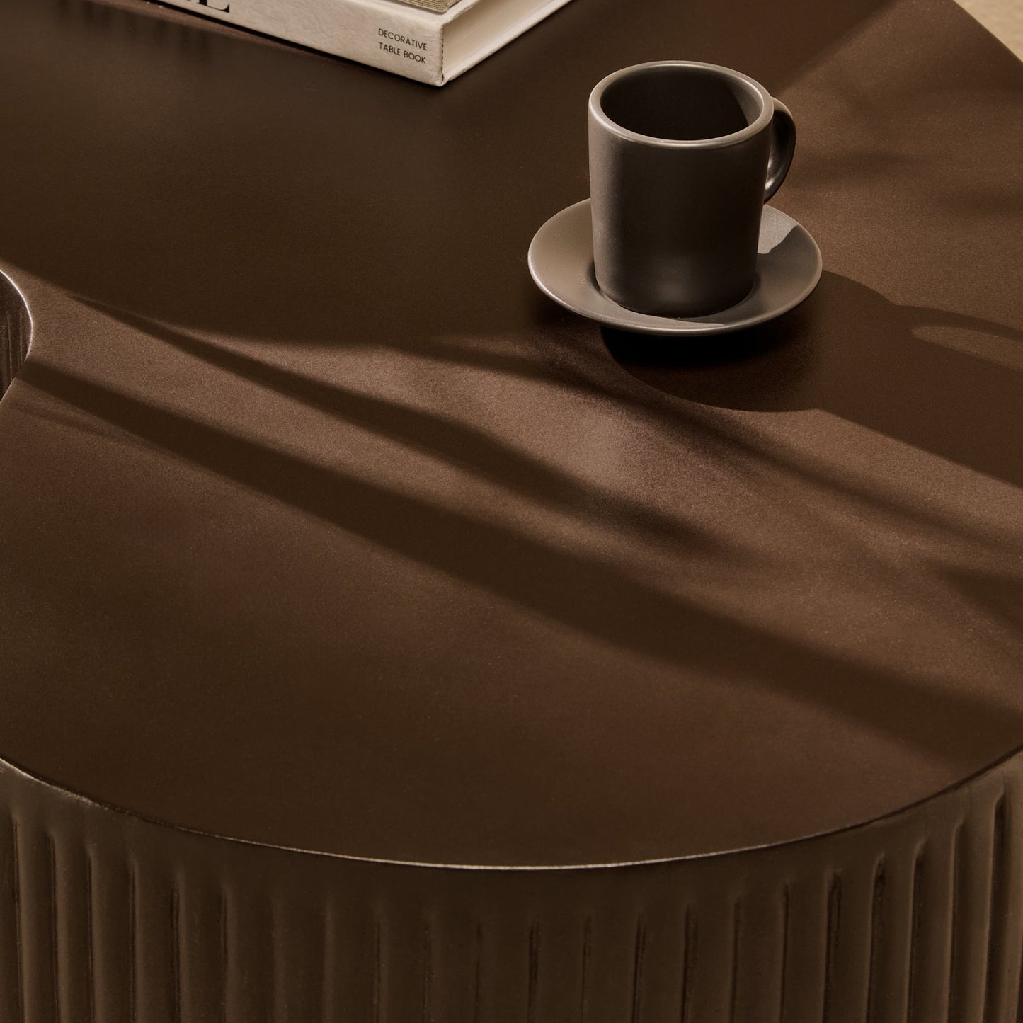 Sohan 61cm with 84cm Kidney Coffee Table - Lava Black - Laura James