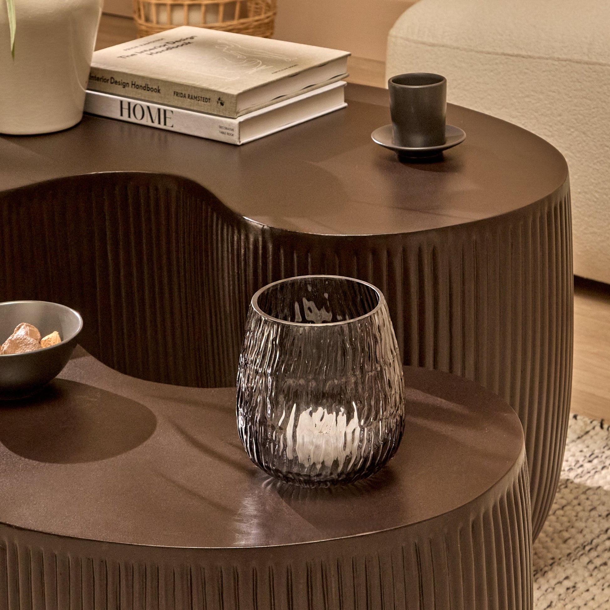 Sohan 61cm with 84cm Kidney Coffee Table - Lava Black - Laura James