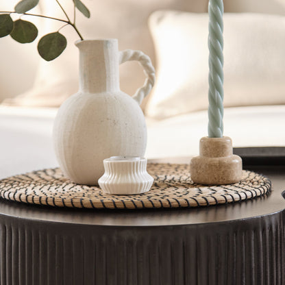 Sohan 61cm with 84cm Kidney Concrete Coffee Table - Lava Black - Laura James