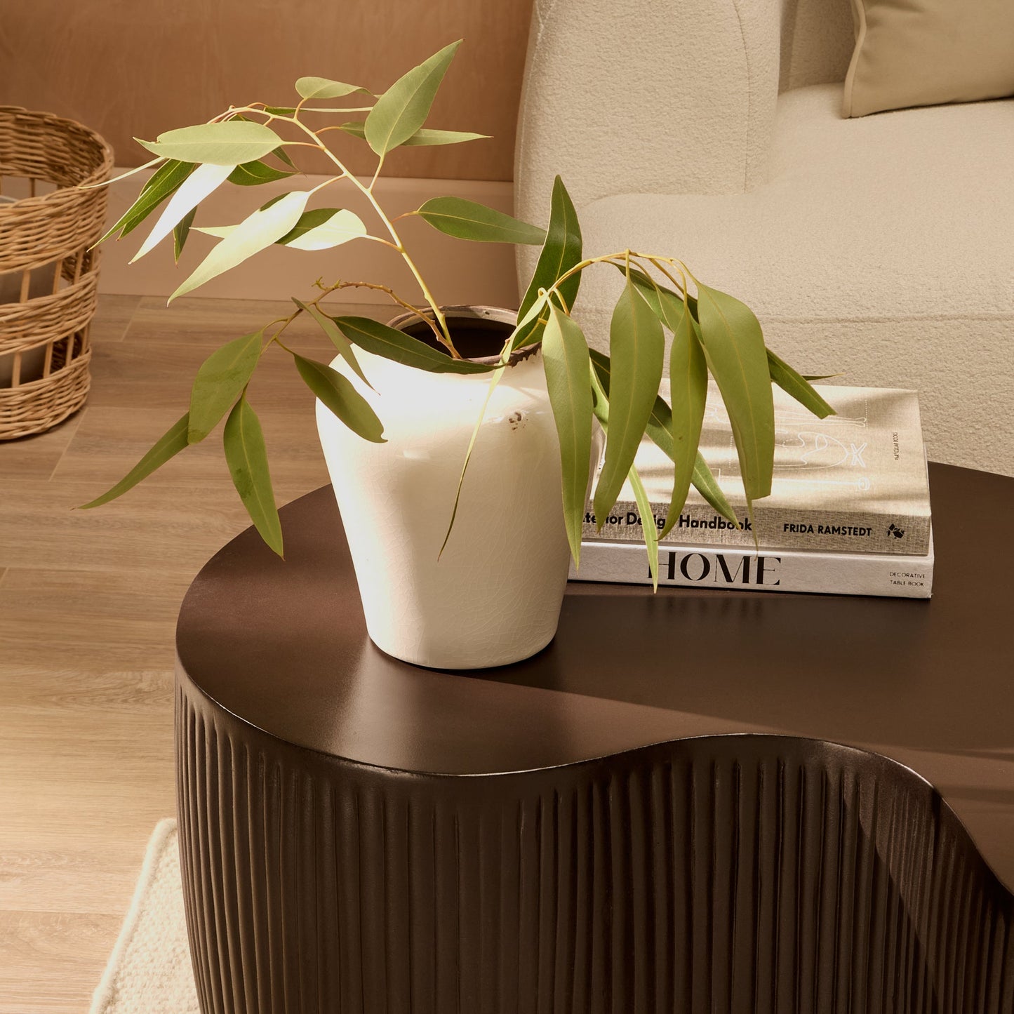 Sohan 84cm Kidney Coffee Table - Lava Black - Laura James