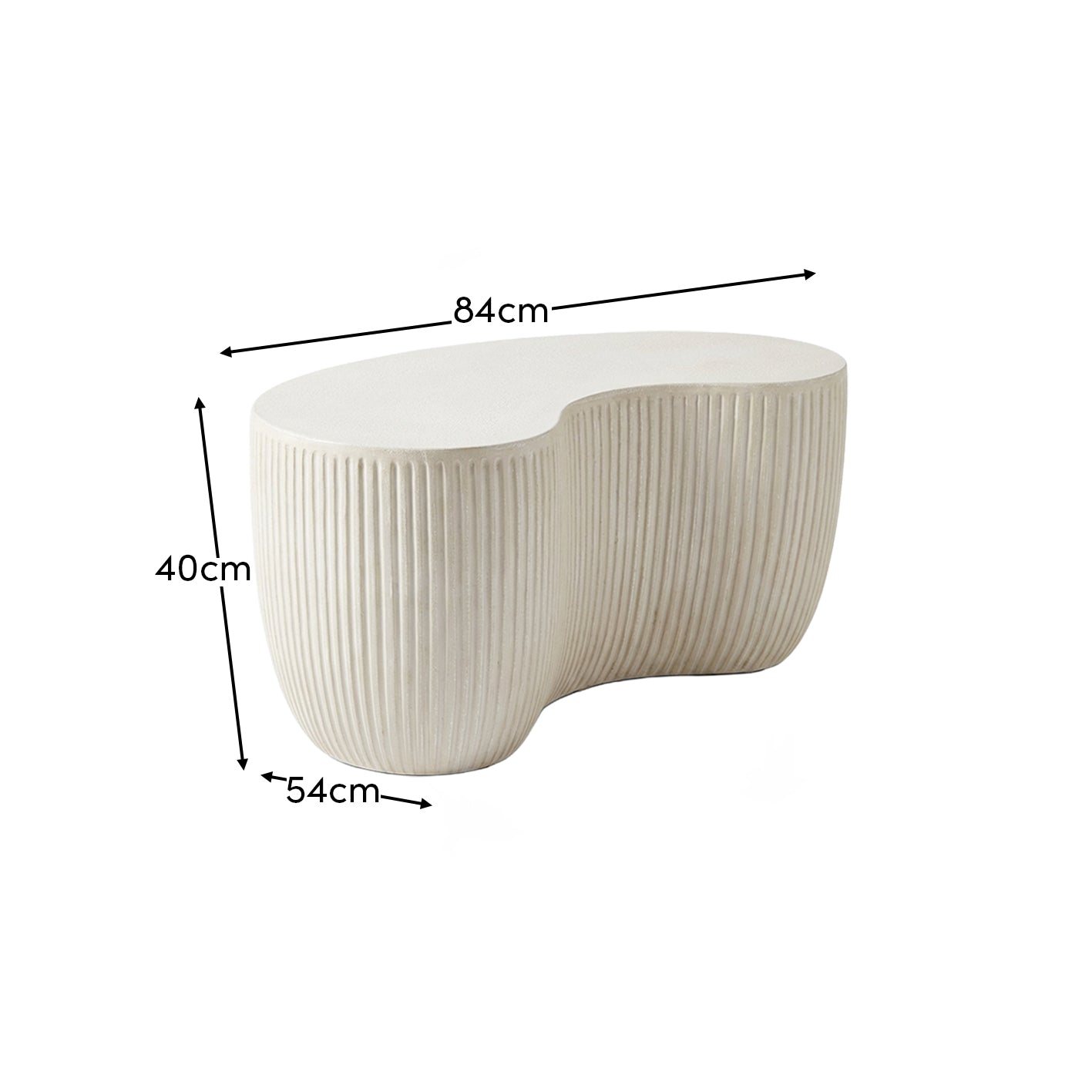 Sohan 84cm Kidney Garden Coffee Table - Set of 2 - Sand - Laura James