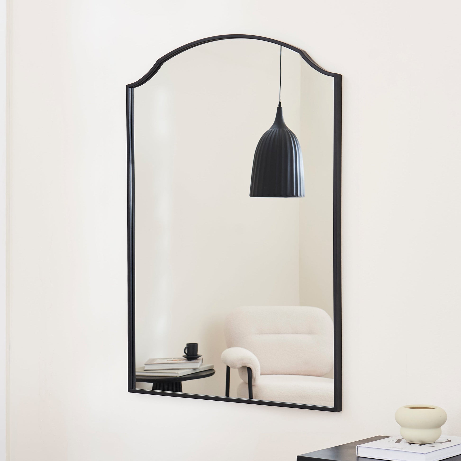 Soho 100x70cm Metal Mirror - Black - Laura James 