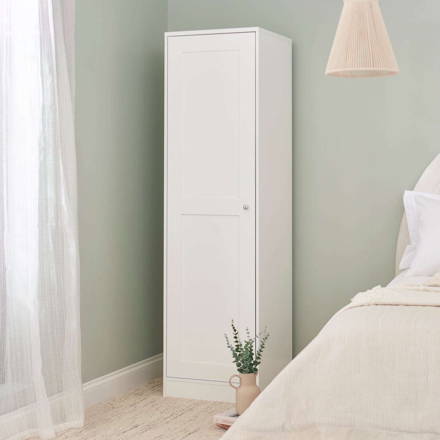 Stevie 1 Door Wardrobe - White - Laura James 