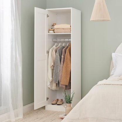 Stevie 1 Door Wardrobe - White - Laura James 