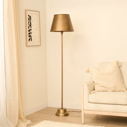 Stowe Gold Metal Floor Lamp - 136cm - Laura James