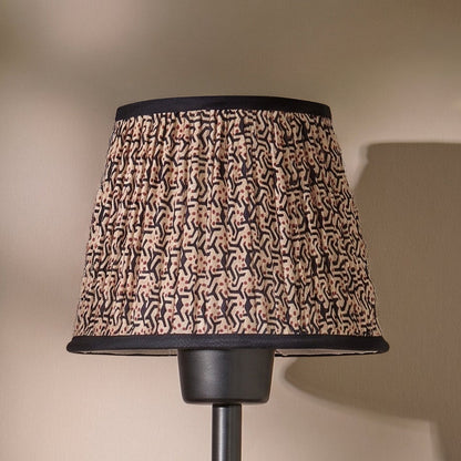 Nimana 16cm Gathered Lamp Shade - Black & Red Geometric