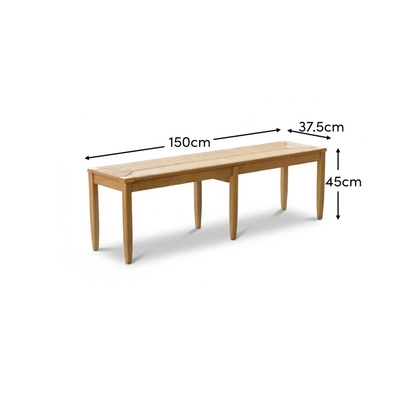 Paul 160-220cm Whitewash Oak Extending Dining Table Set - 6 Seater - 2 Tilly Wood String Dining Chair with 2 Tilly Wood String Dining Bench - Laura James
