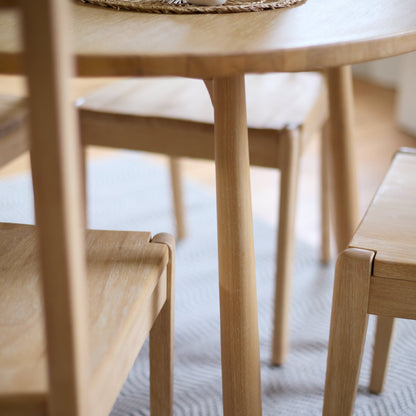 Tilly 100cm Round Dining Table - 4 Seater - Tilly Dining Chairs - Whitewash Oak -Laura James