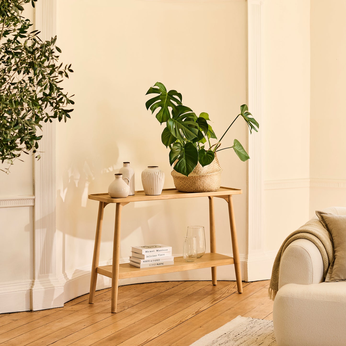 Tilly 110cm Console Table - Whitewash Oak - Laura James