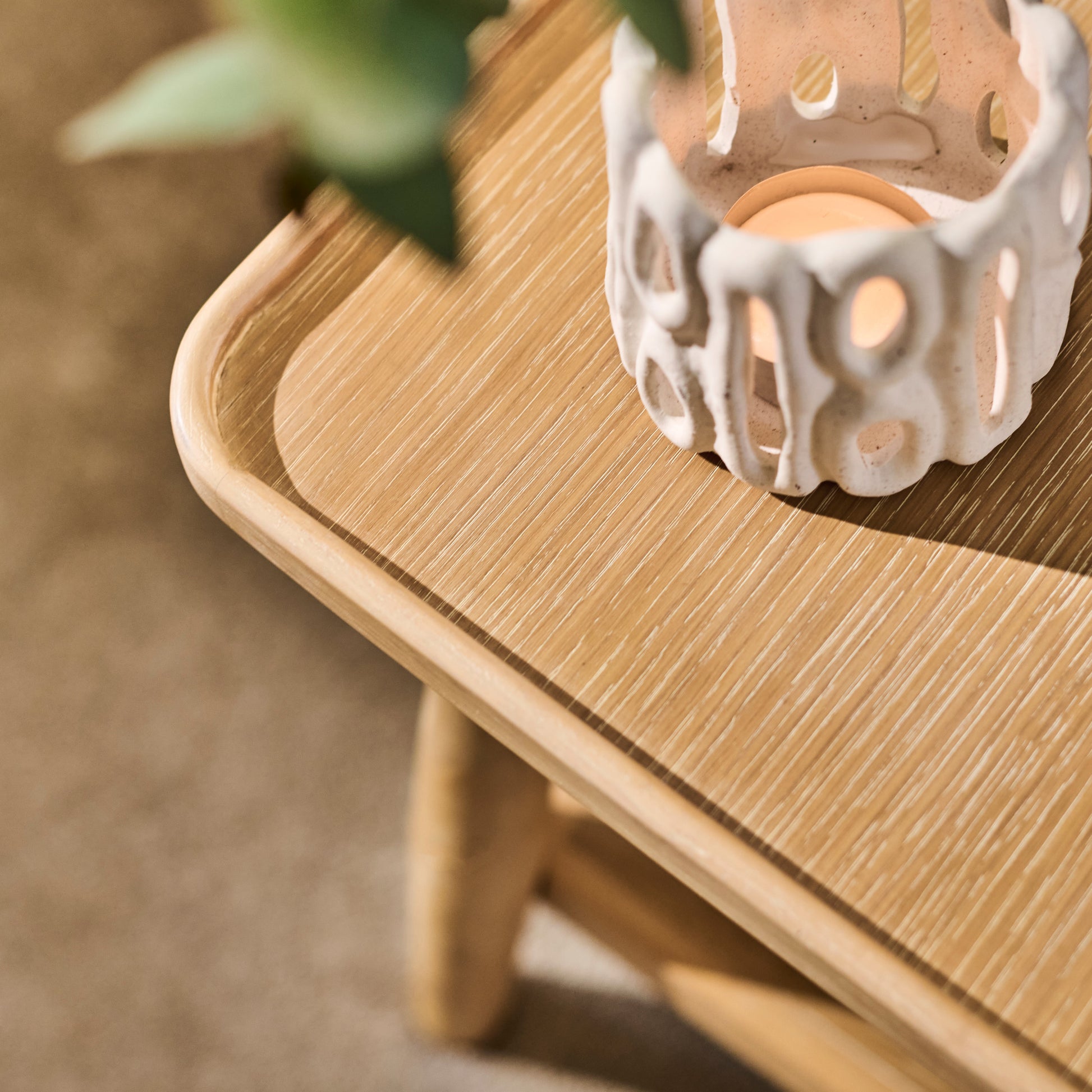 Tilly 40cm Square Side Table - Whitewash Oak - Laura James