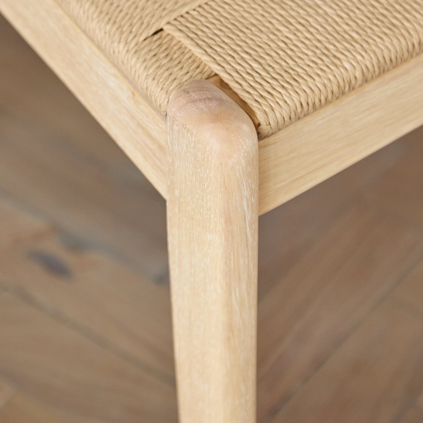 Tilly Natural String Dining Chairs - Set of 2 - Whitewash Oak Legs - Laura James 