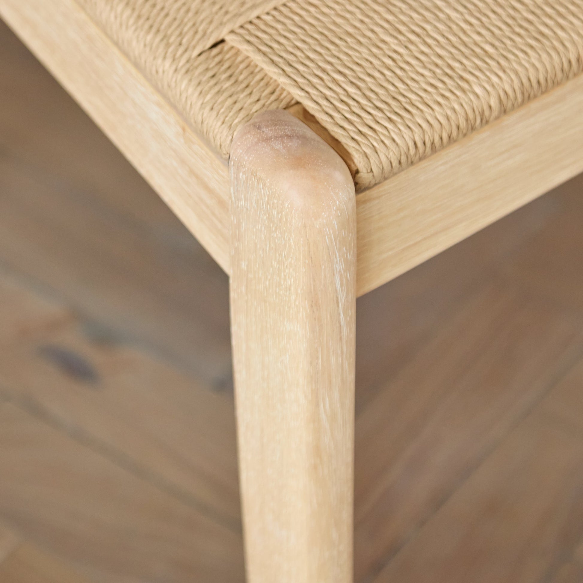 Tilly Natural String Dining Chairs - Set of 2 - Whitewash Oak Legs - Laura James 