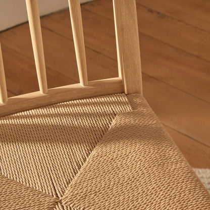 Tilly Natural String Dining Chairs - Set of 2 - Whitewash Oak Legs - Laura James