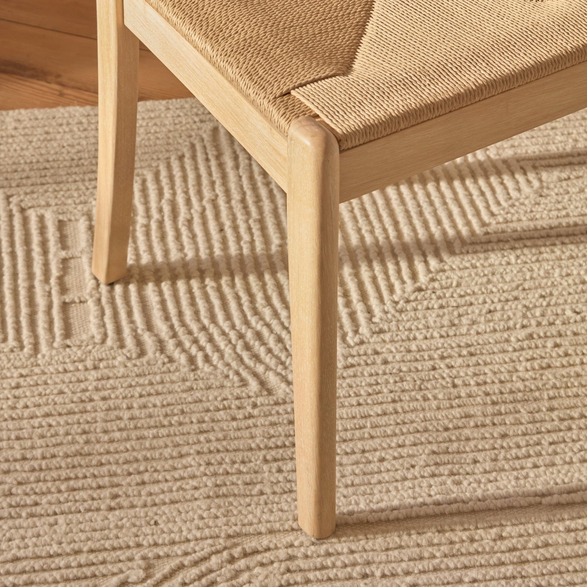Tilly Natural String Dining Chairs - Set of 2 - Whitewash Oak Legs - Laura James