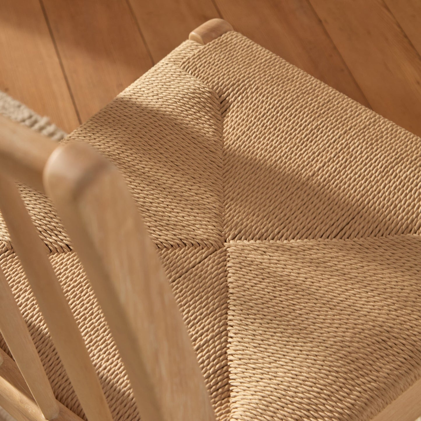 Tilly Natural String Dining Chairs - Set of 2 - Whitewash Oak Legs - Laura James