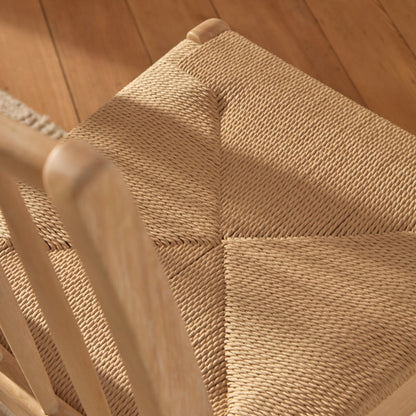 Tilly Natural String Dining Chairs - Set of 2 - Whitewash Oak Legs - Laura James