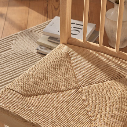 Tilly Natural String Dining Chairs - Set of 2 - Whitewash Oak Legs - Laura James