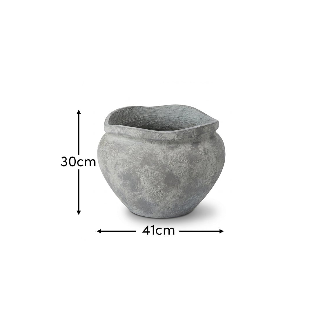 Tomar Fiber Cement 29.5cm Wide Planter - Rustic Grey - Laura James