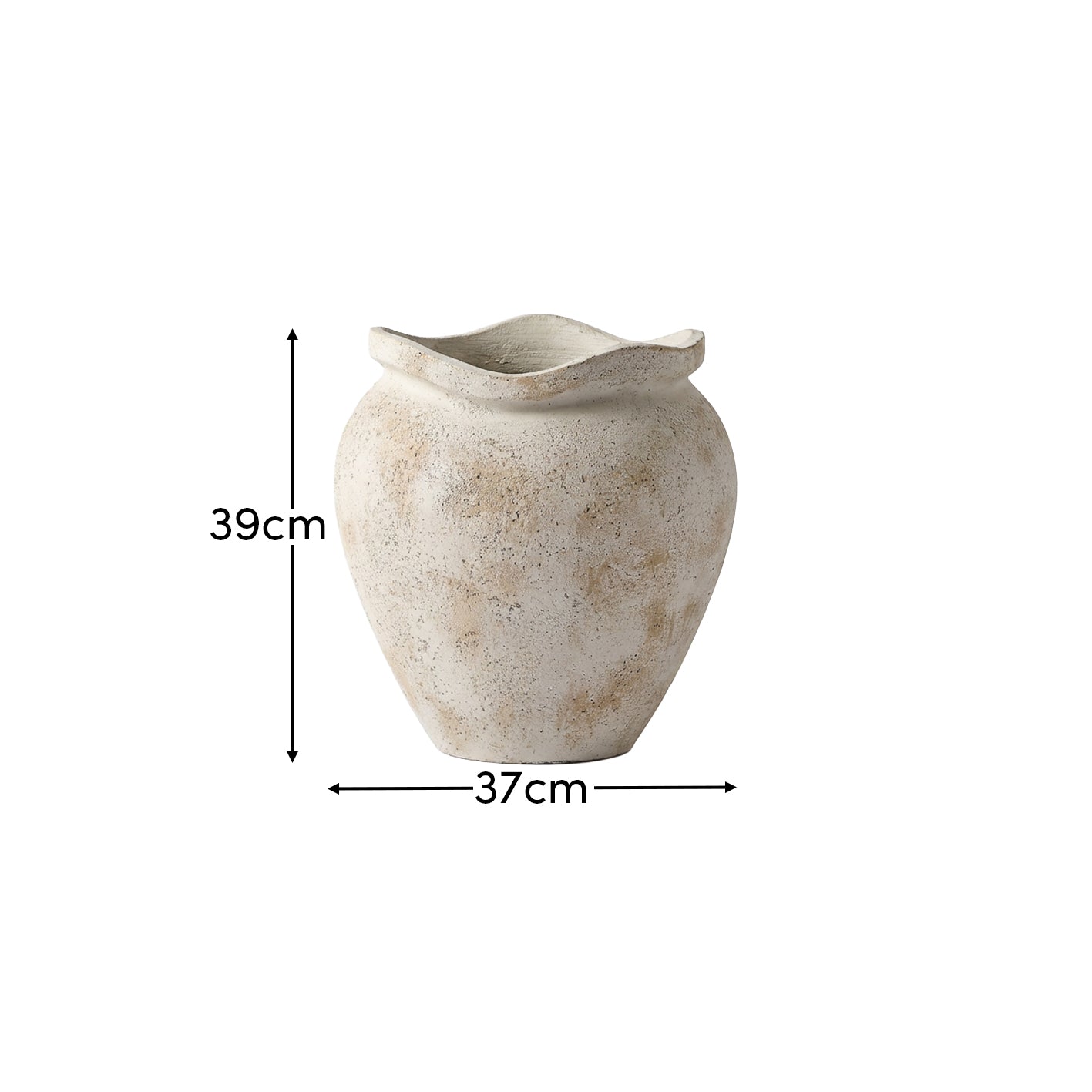 Tomar Fiber Cement 38.5cm Planter - Rustic White - Laura James
