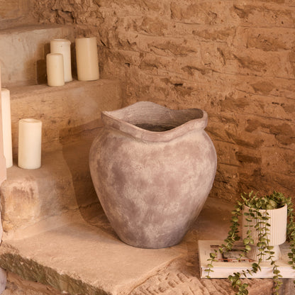 Tomar Fiber Cement 38.5cm Planter - Rustic Grey - Laura James