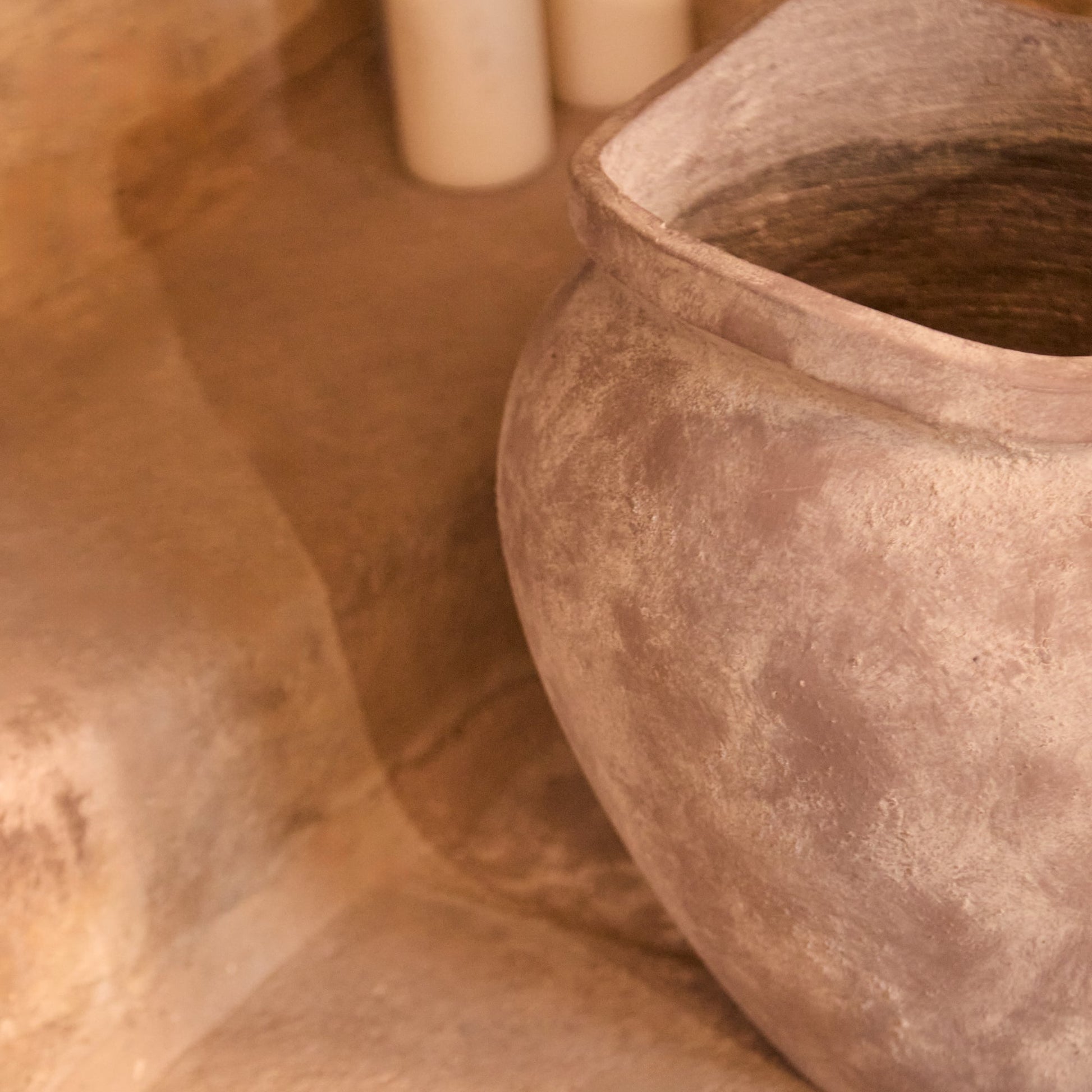 Tomar Fiber Cement 38.5cm Planter - Rustic Grey - Laura James