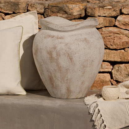 Tomar Fiber Cement 46cm Planter - Rustic White - Laura James