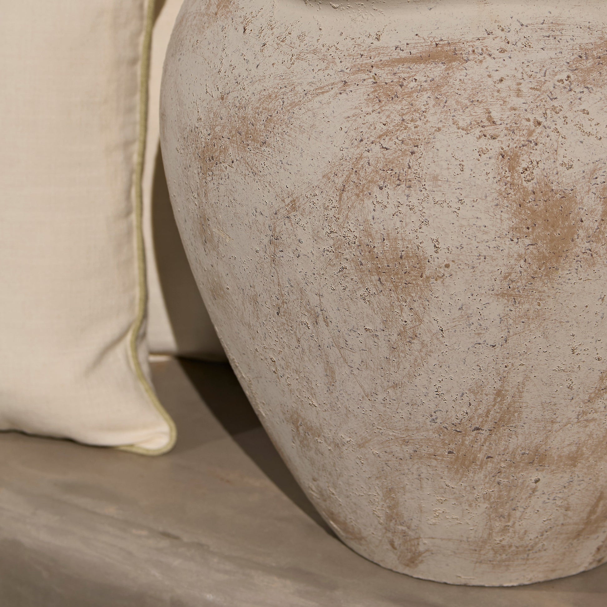 Tomar Fiber Cement 46cm Planter - Rustic White - Laura James