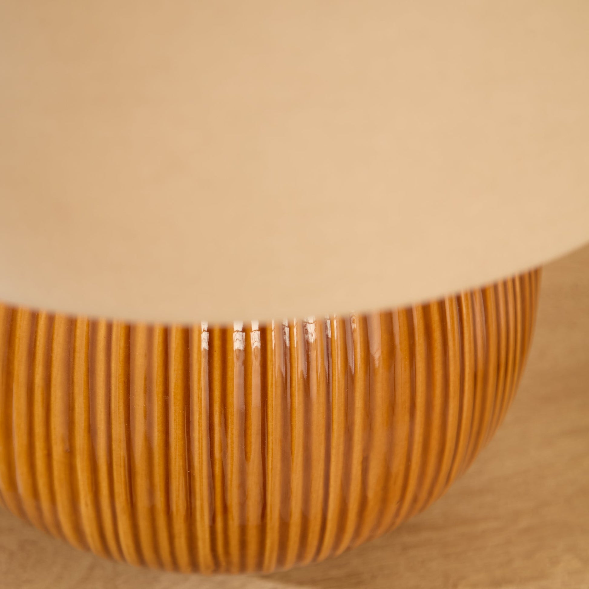 Tongham 31cm Ceramic Lamp Base - Saffron Yellow & Coningsby 40cm Cotton Lamp Shade - Taupe - Laura James