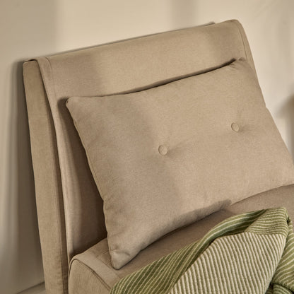 Una Single Sofa Bed -  Soft Beige with Pale Oak Legs - Laura James 