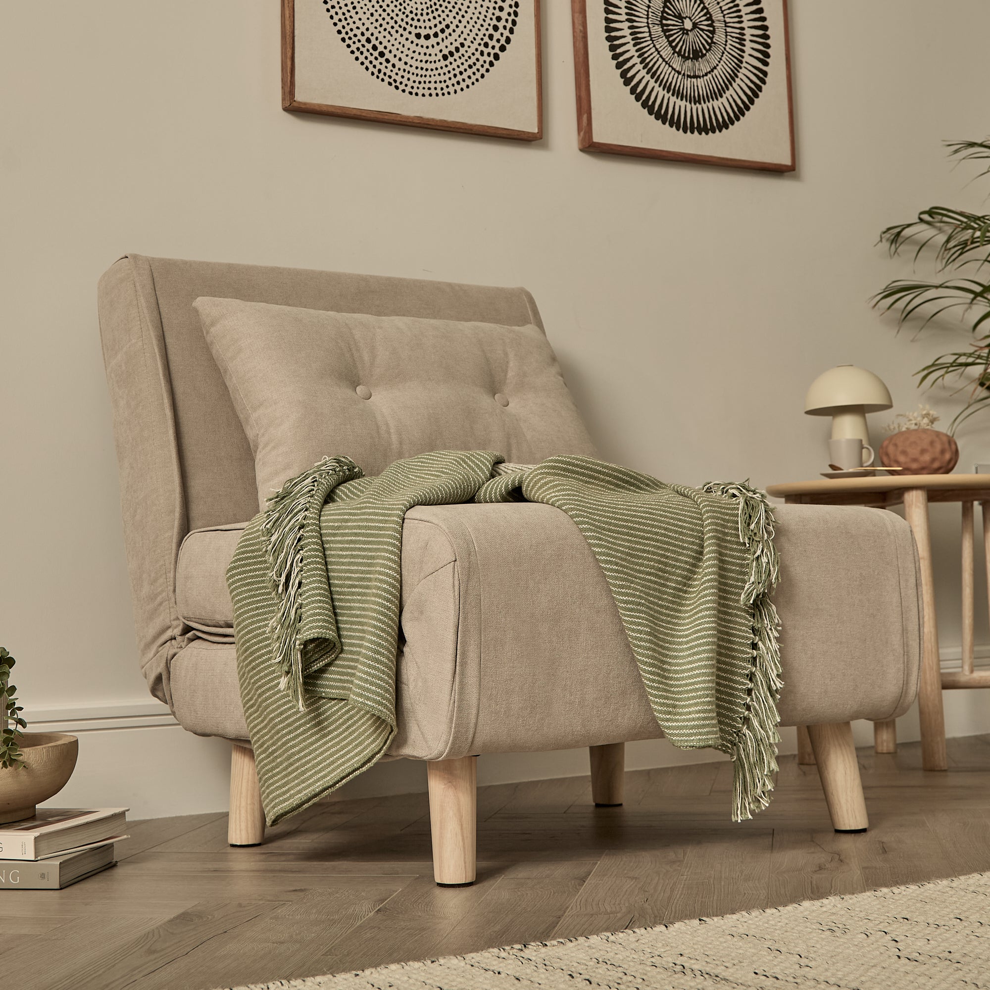 Una Single Sofa Bed Soft Beige – Laura James Ireland