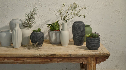 Kalera 23cm Terracotta Vase - Olive - :aura James