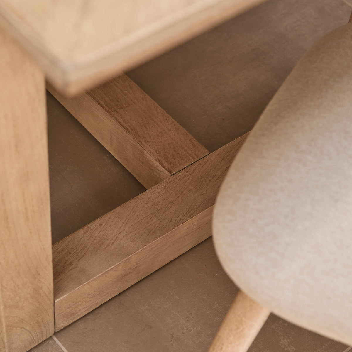 Valdis Mangowood & Travertine Dining Table - Laura James