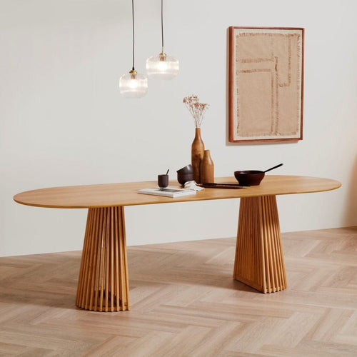 Willow Oval Dining Table Pale Oak