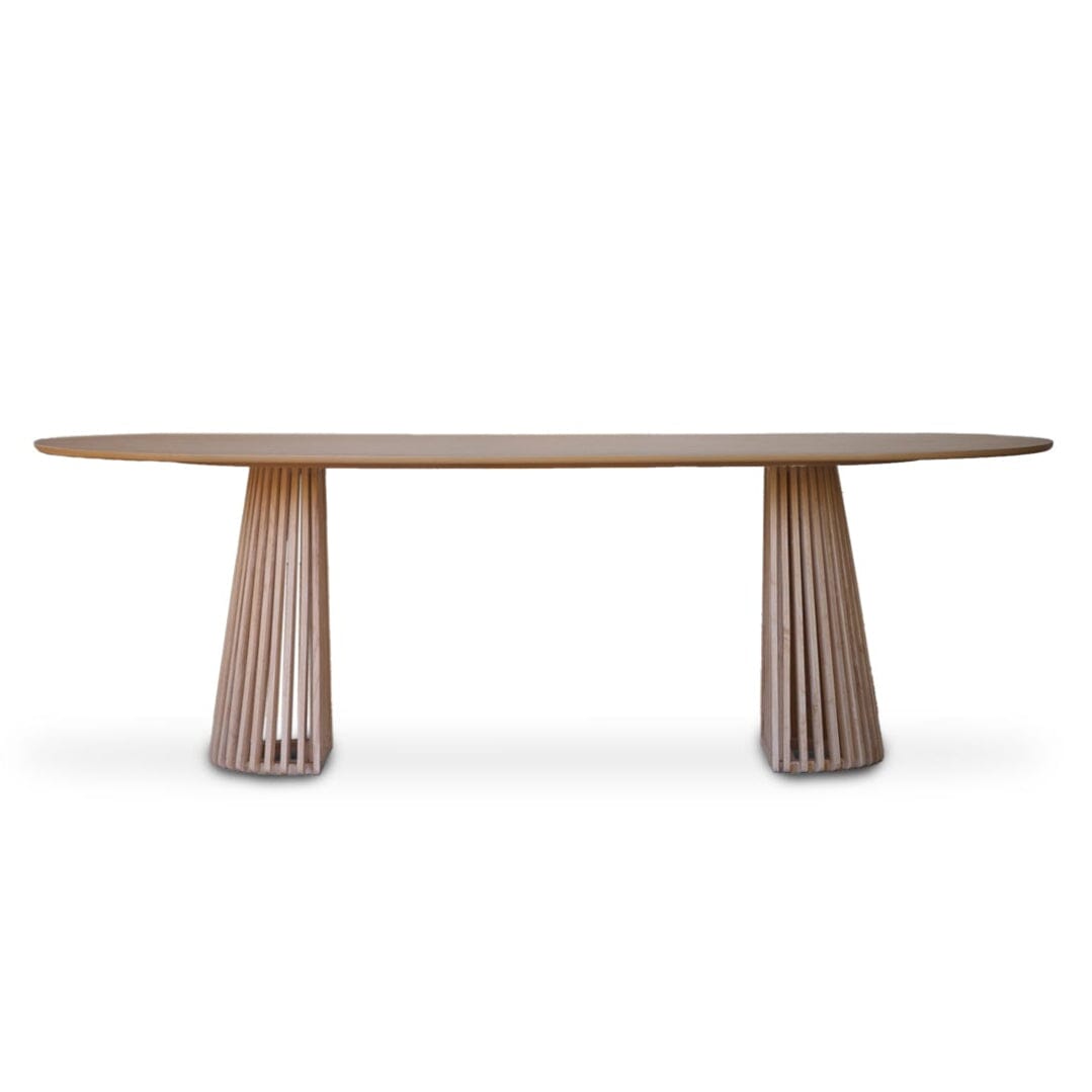 Willow Whitewash Oak Oval Dining Table - Laura James 