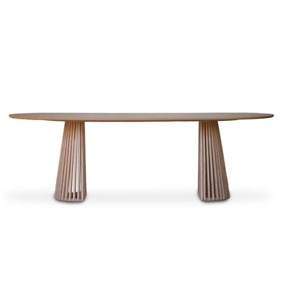 Willow Whitewash Oak Oval Dining Table - Laura James 
