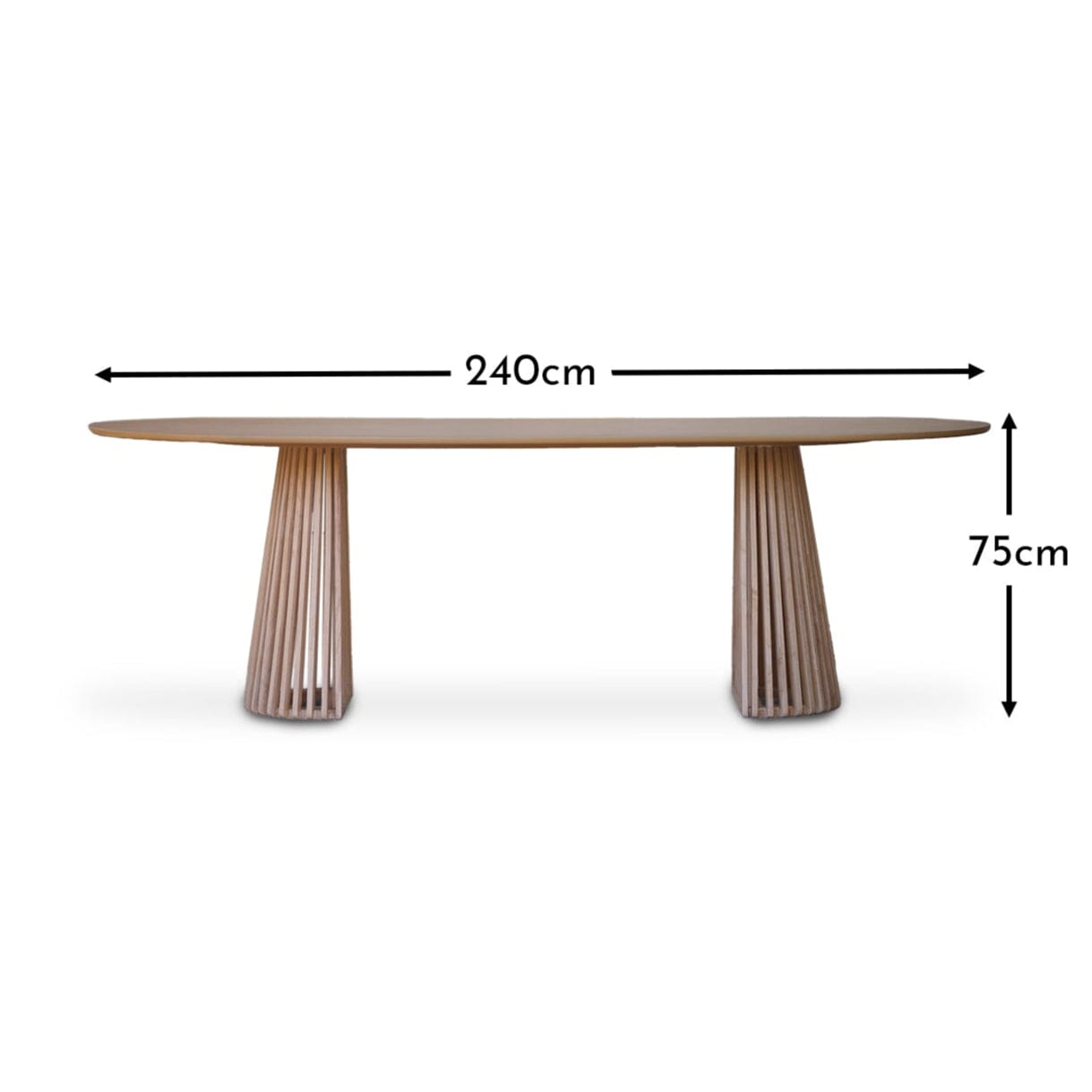 Willow Whitewash Oak Oval Dining Table - Laura James 