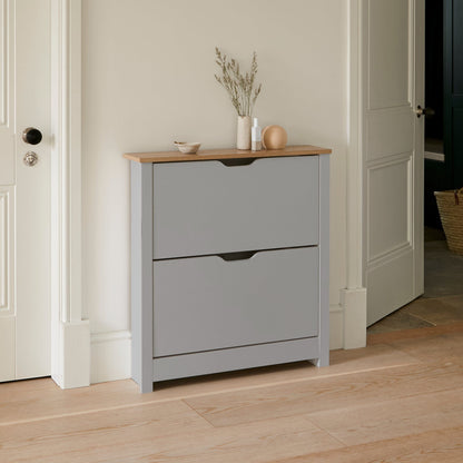 Windsor Shoe Cabinet - 2 Door - Grey