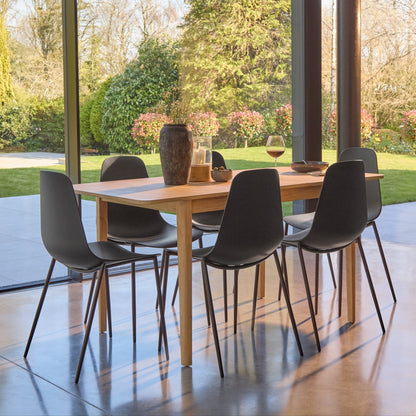 Paul Whitewash Extendable Dining Table Set - 6 Seater - Wren Black Dining Chairs - Laura James 