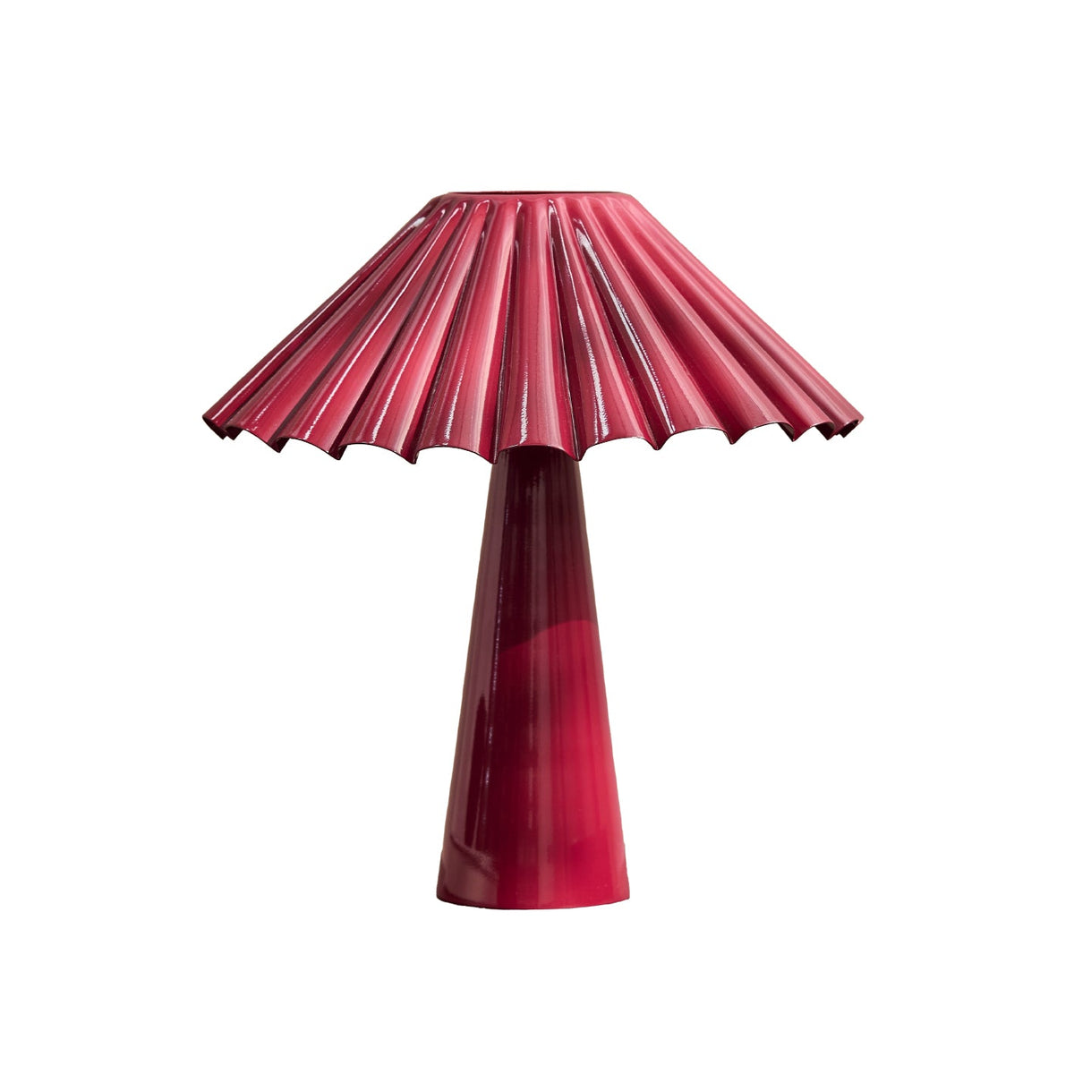 Wicken 37cm Metal Table Lamp - Burgundy Red