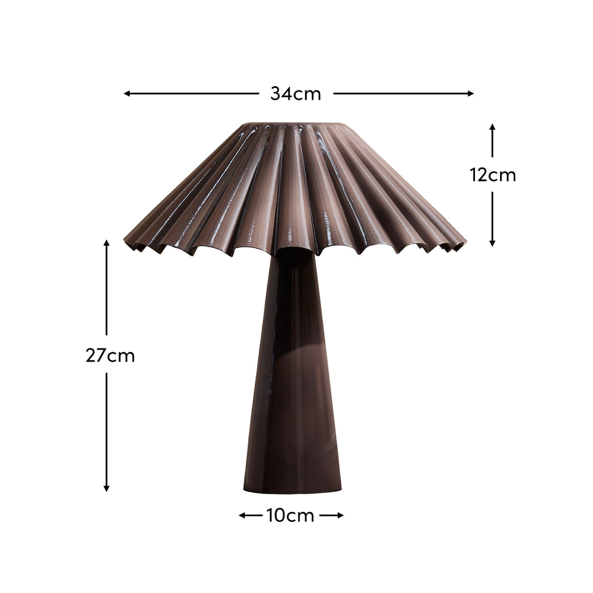 Wicken 37cm Metal Table Lamp - Cocoa Brown