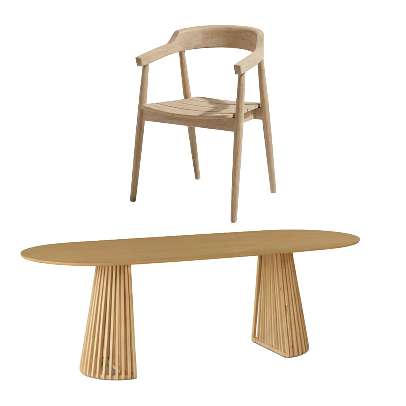 Willow Oval Garden Dining Table Set with Elowen Chairs