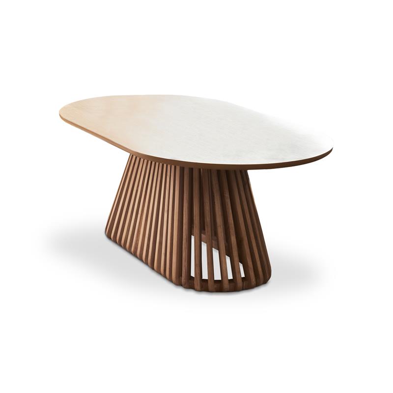 Willow Oval Coffee Table - Whitewash Oak - Laura James