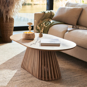 Willow Whitewash Oval Coffee Table