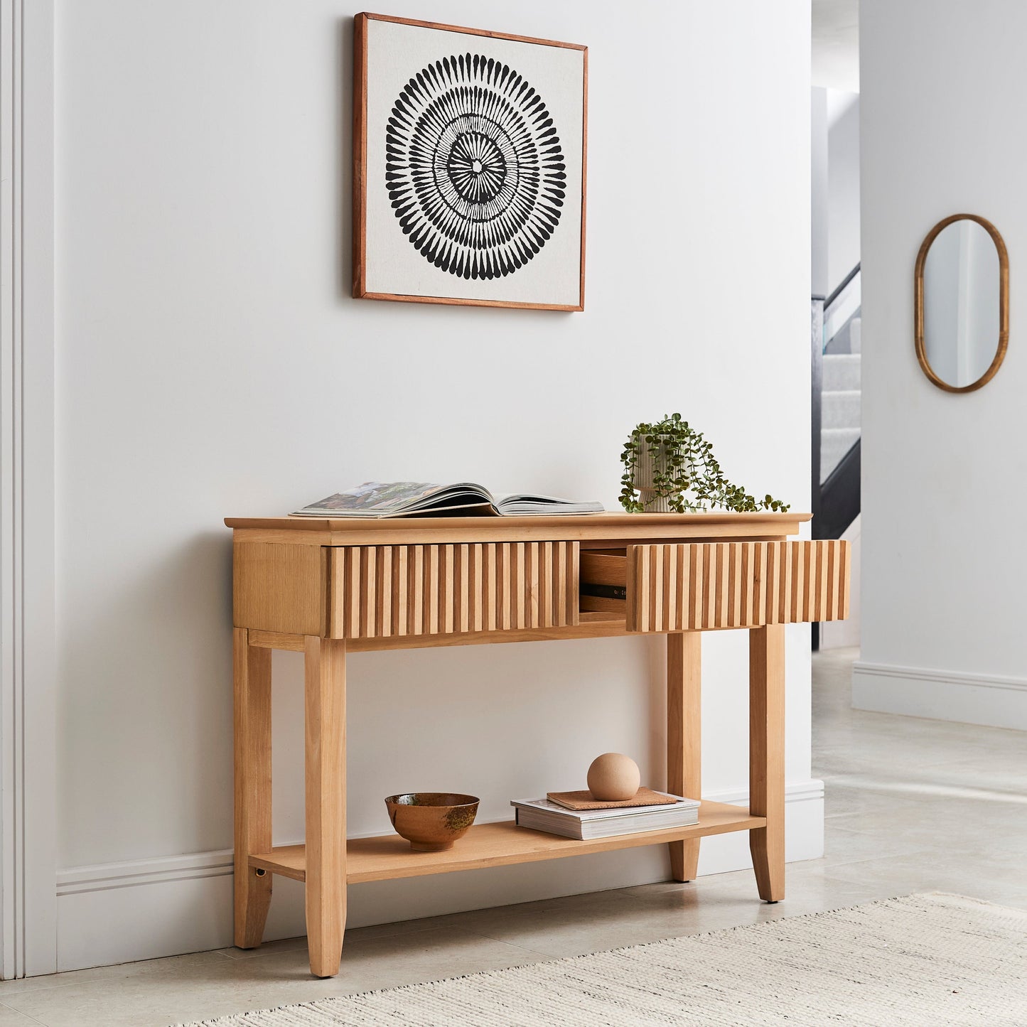 Willow Console Table - Whitewash Oak - Laura James 