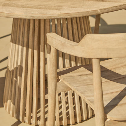 Willow 4 Seater Round Garden Dining Set with Elowen Chairs - Laura James