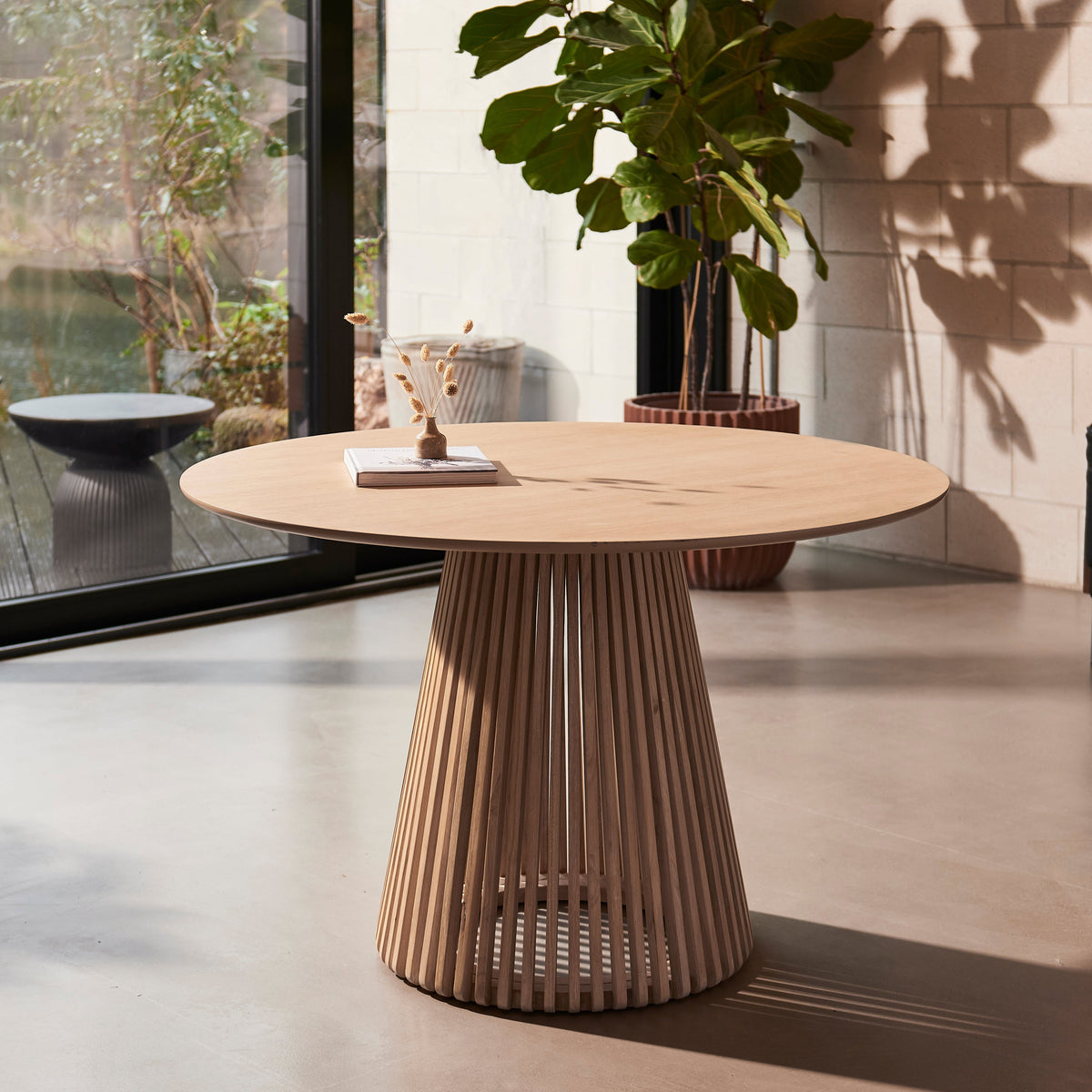 Willow Round Dining Table - Whitewash Oak - Laura James