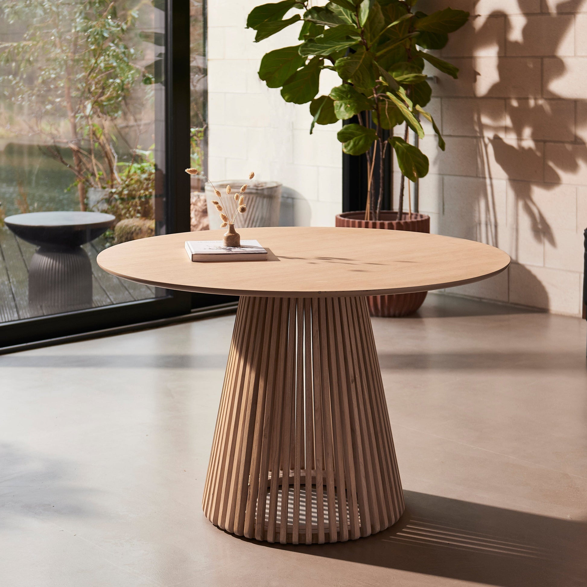 Willow Round Dining Table - Whitewash Oak - Laura James